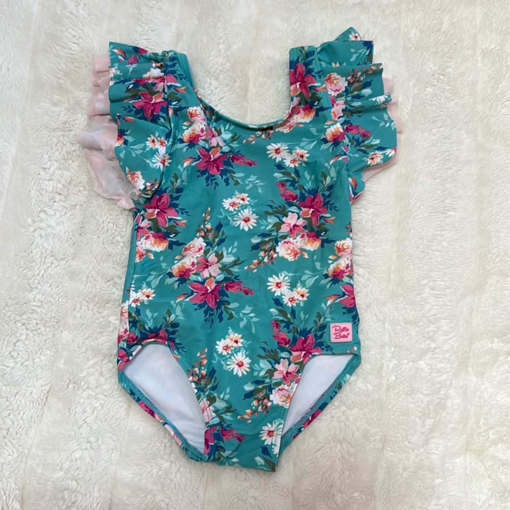 RuffleButts - Ruffle Floral One Piece - 2T - VGUC